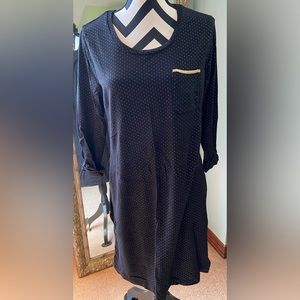 Long sleeve black polkadot sleep shirt from Soma